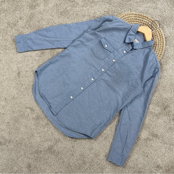 Bridge & Burn Women’s Button Down Shirt Top Longsleeve in Pale Blue Fleck Size S - Picture 4 of 14